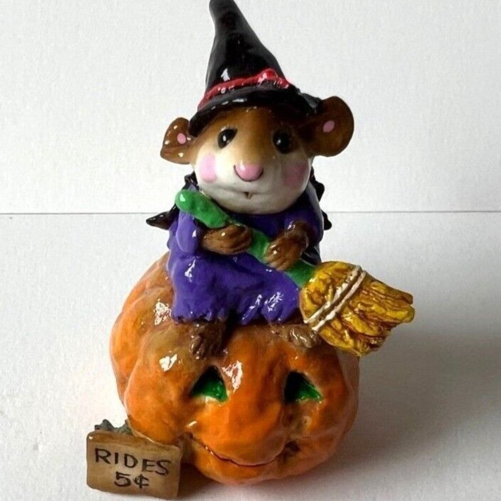 Wee Forest Folk Broom Service Special Halloween Edition Purple M-205 w WFF Box